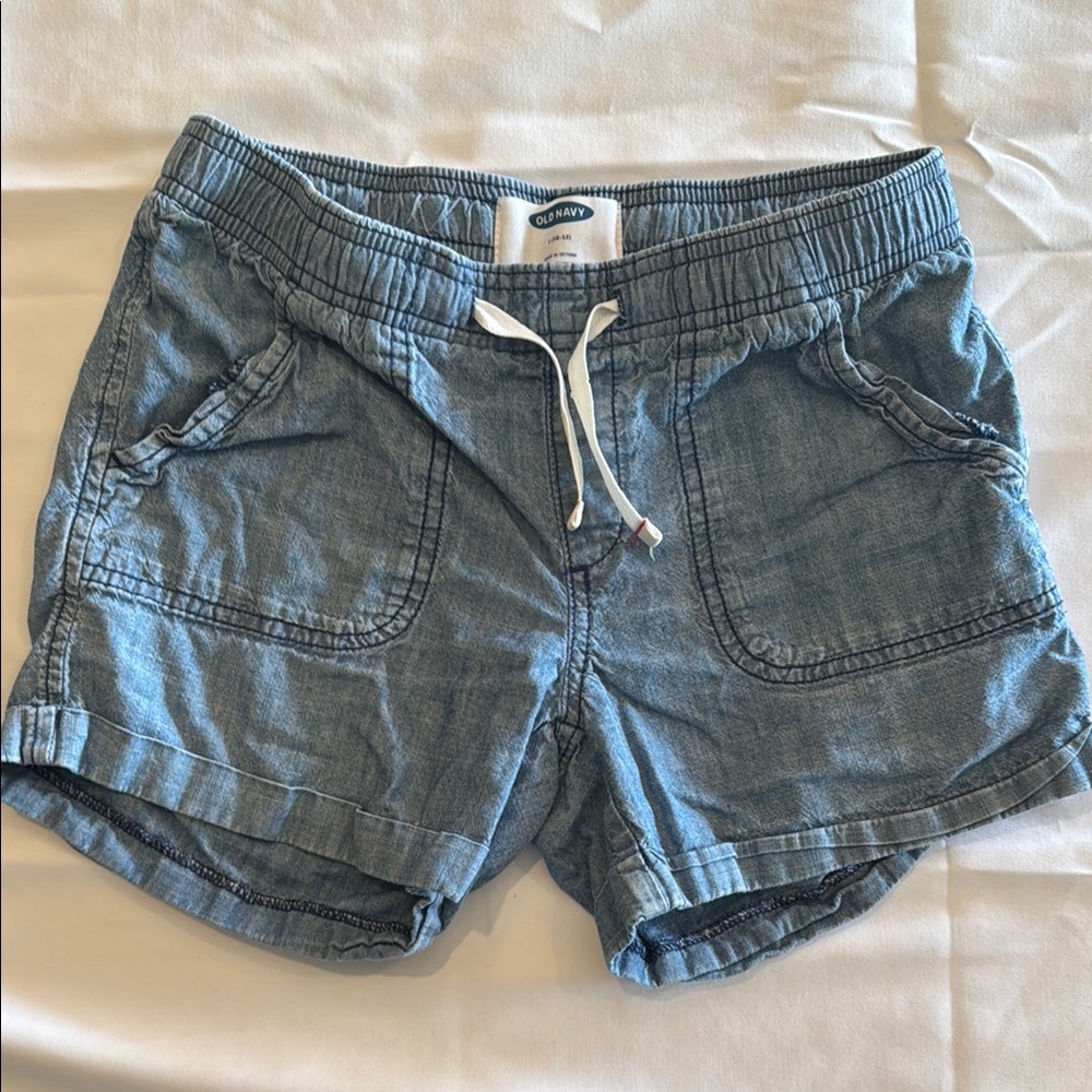 Old Navy Blue Jean Shorts Relaxed Fit Elastic Waist